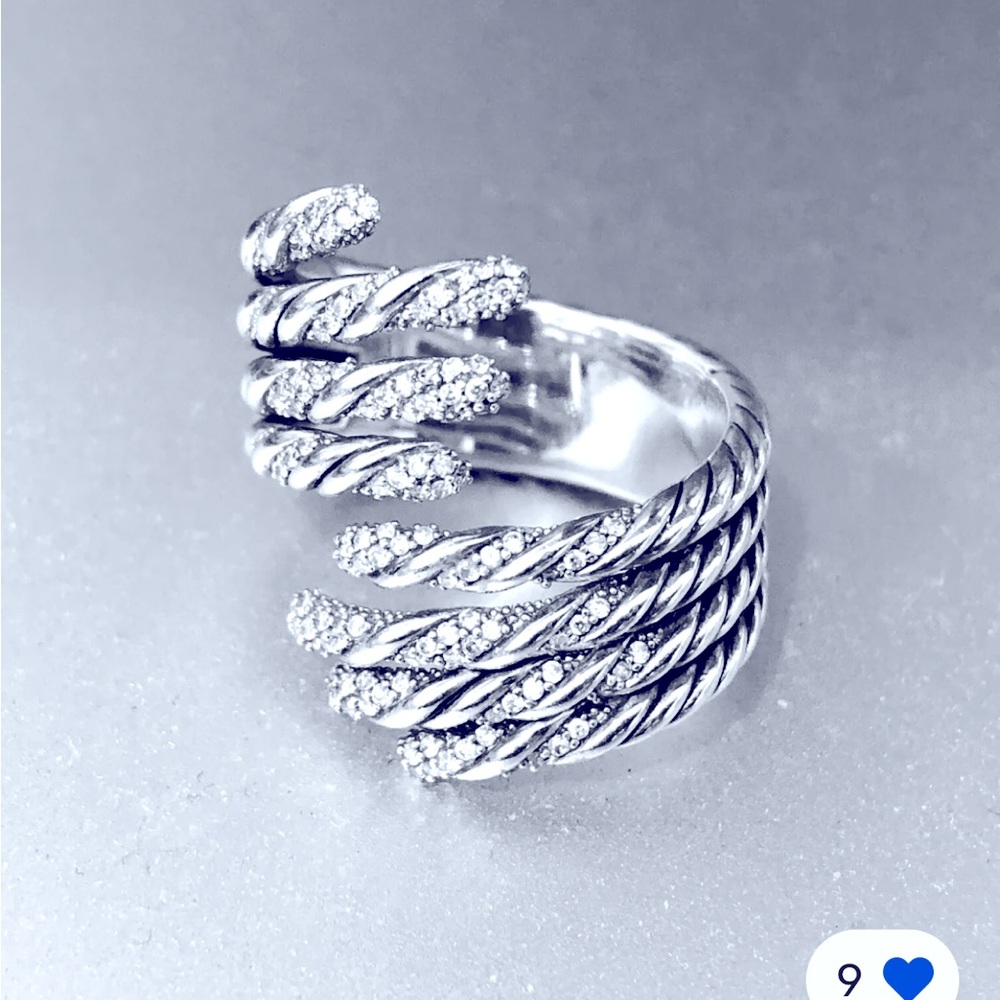 David Yurman Willow 4 Row Diamonds gorgeous rare unique